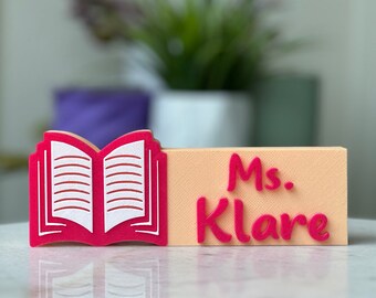 Personalized Librarian Gifts Librarian Name Sign | Bookworm Decor | English Teacher Gift | Professor Name Plate | Custom Librarian desk Sign