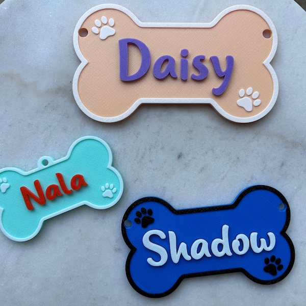 Personalized Dog Name Sign: Custom Kennel Name Plate Puppy Name Sign Dog Bone Sign Personalized Crate Custom Pet Sign Dog House Sign Dog Tag