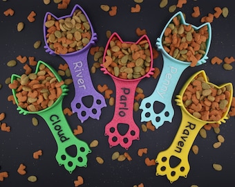 Personalized Cat Food kibble Scoop Custom Cat Scoop Pet Kibble Scoop Pet Food dispenser Cat Measuring Scoop New Cat Gift Idea Cat Lover Gift