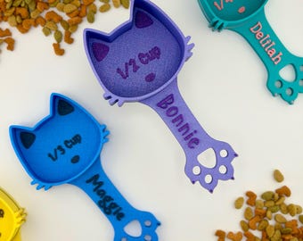 Personalized Cat Food Scoop - Custom Measuring cup - Gift for new Kitty- Kibble Scoop - Scooper