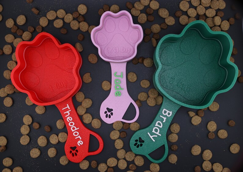 Personalized Dog Food Scoop Custom Scooper Pet Kibble Scoops Food Dispenser Dog Measuring Cup Custom Pet Accessories Gift Idea For Dog Lover image 4