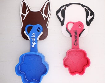 Personalized Wall Mount For Dog Food Scoops, Custom Dog Ears Scoop Holder