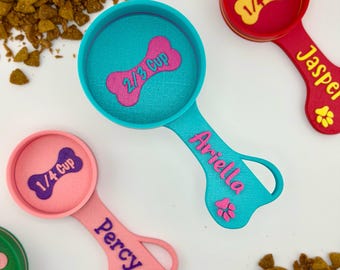Cuillère à croquettes personnalisée - Tasse à mesurer personnalisée - Cadeau pour un nouveau chiot - Cuillère à croquettes - Cuillère