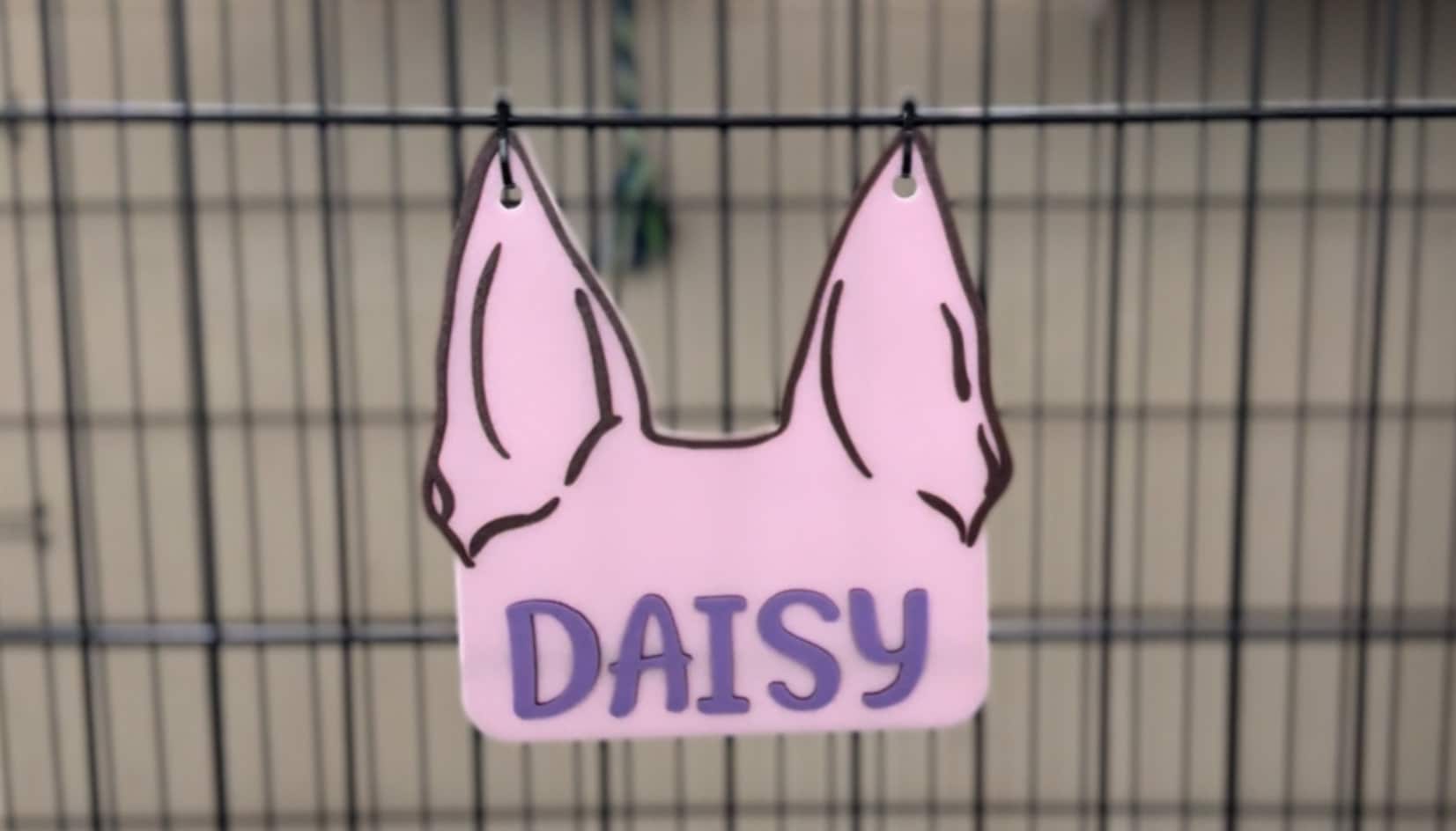 Personalized Dog Ears Name Sign Custom Kennel Name Plate Custom Puppy Ears Sign Personalized Crate Custom Pet Sign Dog House Sign Dog Tag