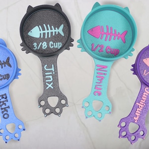 Personalized Cat Food Scoop: Custom Kibble Dispenser, Measuring Tool