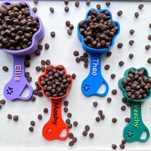 Personalized Dog Food Scoop Custom Scooper Pet Kibble Scoops Food Dispenser Dog Measuring Cup Custom Pet Accessories Gift Idea For Dog Lover image 1