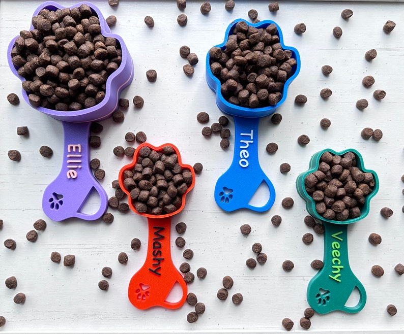 Personalized Dog Food Scoop Custom Scooper Pet Kibble Scoops Food Dispenser Dog Measuring Cup Custom Pet Accessories Gift Idea For Dog Lover image 1