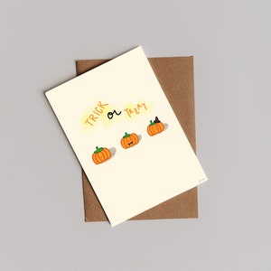 Halloween Card Cute Halloween Pumpkins A5 + A4 format || DIGITAL DOWNLOAD