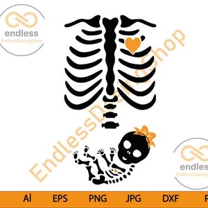 esqueleto de menina svg, halloween svg, anúncio de gravidez svg, Dxf, Png, Eps, jpeg, arquivo cortado, Cricut, silhueta, impressão, download instantâneo