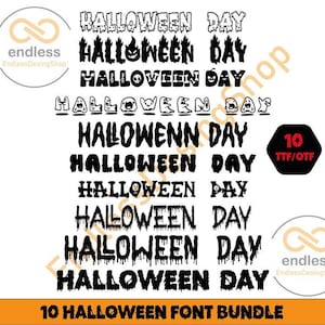 Halloween Font Bundle  - Handwriting Fonts - Handwritten Fonts, Text Fonts, Cricut Fonts, Procreate Fonts, Canva Fonts, Craft Fonts
