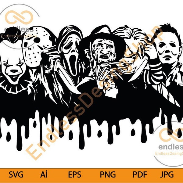 Halloween SVG Bundle Halloween Horror SVG Horror Movie Svg Horror characters, Cricut Halloween Svg, Digital Download File