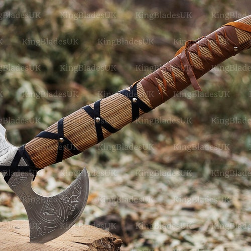 Custom handmade Viking Axe, Carbon steel Throwing Axe, Rose shops wood Handle, Camping Axe, Wedding gifts & Anniversary gift for him.