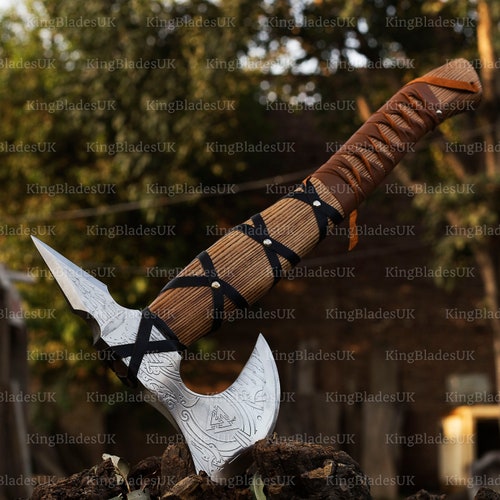 Custom handmade Viking Axe, Carbon steel Throwing Axe, Rose shops wood Handle, Camping Axe, Wedding gifts & Anniversary gift for him.