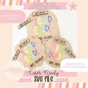Austauschbare Klassenzimmer Klasse Zeichen Laser SVG-Datei, Schulschild SVG, Kinder Laser SVG, Erster Schultag, kommerzielle SVG-Datei, Lehrer Geschenk