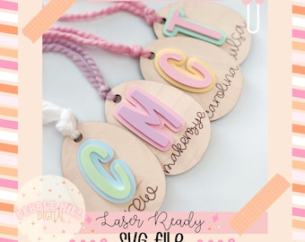 Easter Egg Tag Laser SVG-bestand, Pasen SVG, Sleutelhanger Laser SVG, Easter Laser Svg, Basket Tag Svg, Commerciële Laser Svg, Kids Easter
