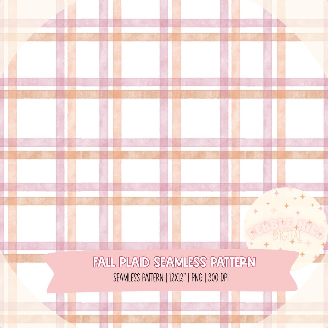 Fall Plaid Seamless Pattern, Digital Paper, Pumpkin Floral Seamless ...