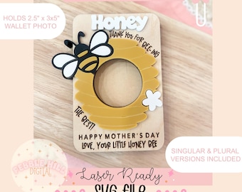 Archivo SVG de imán de foto para nevera del Día de la Madre, SVG láser para el Día de la Madre para niños, Regalos para mamá, SVG comercial, Archivo digital para el Día de la Madre