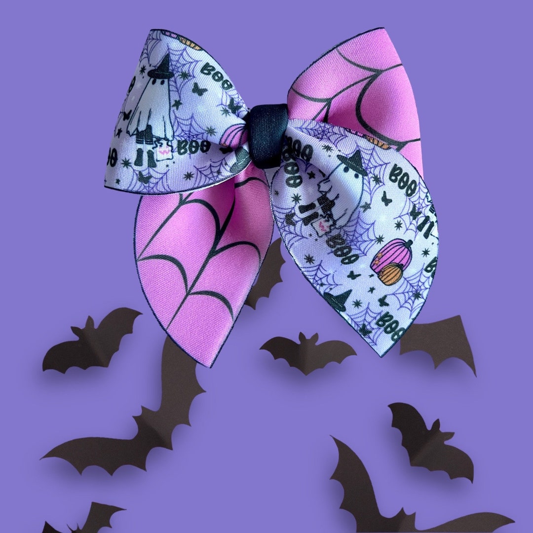 Pink & Purple Boho Halloween // Scuba Fabric Bow Etsy