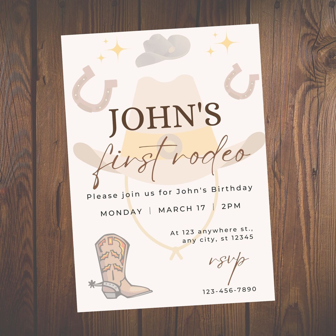 My First Rodeo Invitatioons First Rodeo Invitation - Etsy