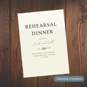 invitación a la cena de ensayo