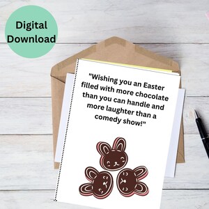 Happy Easter Card imprimable Carte de Pâques heureuse Carte de vœux pour maman pour papa pour grand-père pour grand-mère Téléchargement instantané Carte drôle Citation amusante