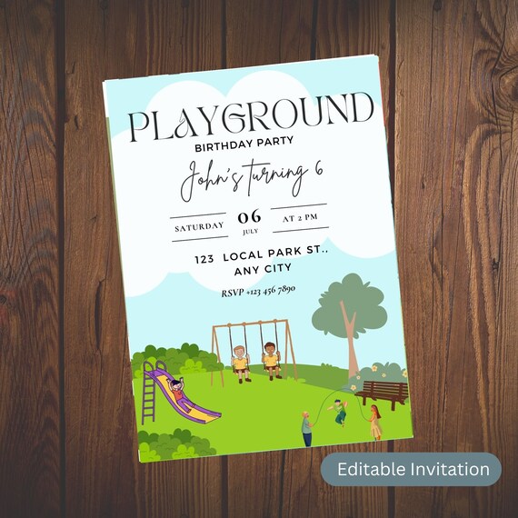 playground birthday invitation