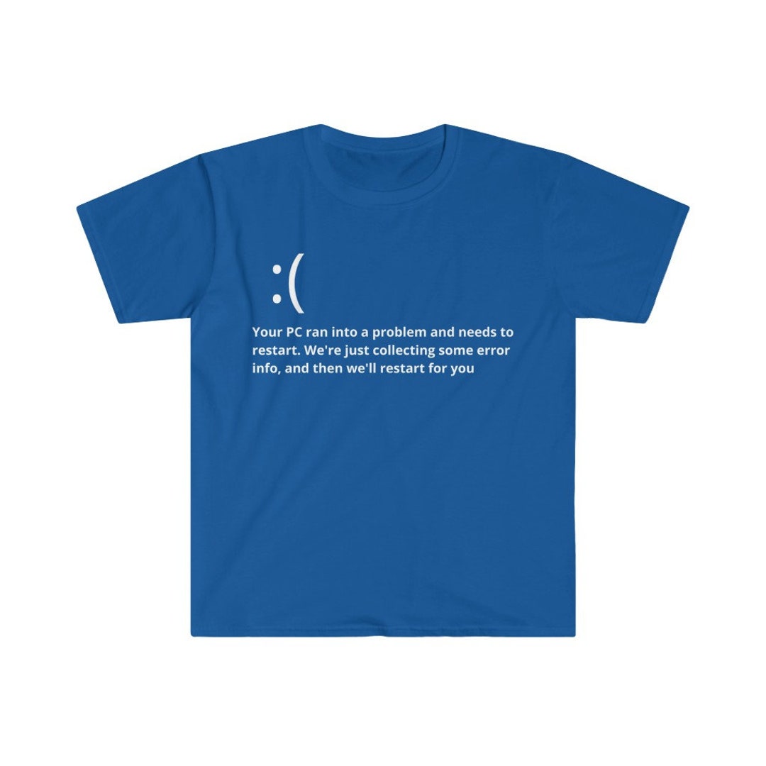 PC Error T-shirt: Funny Computer Restart Gift - Etsy