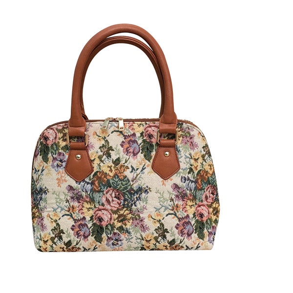 Sac à main tapisserie décor floral