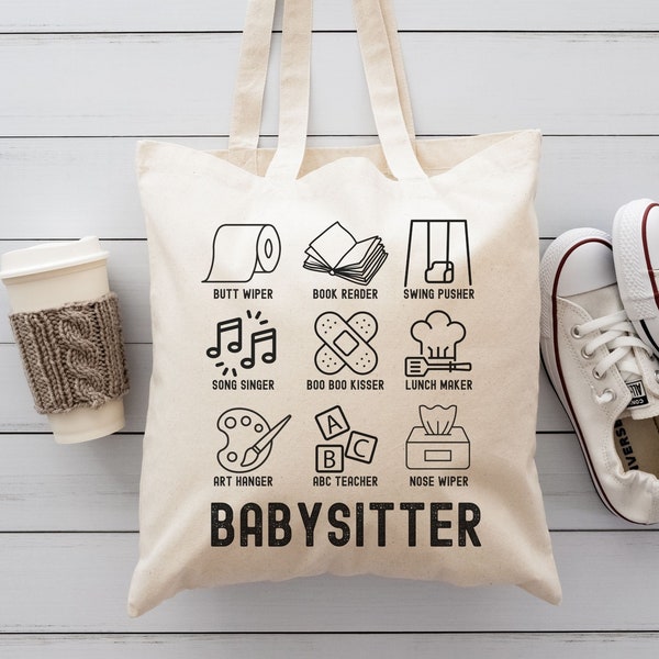Babysitter Bag, Mothers Day Gift, Gift for Babysitter, Babysitter Gift, Babysitter Gift, Funny Babysitter Bag, Funny Babysitter Gift