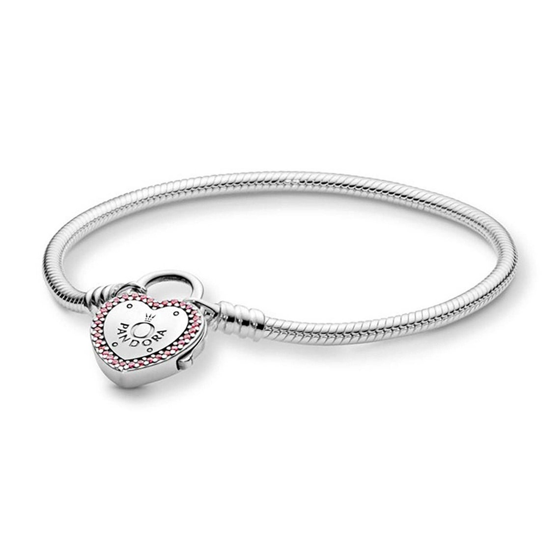 Pandora Bracelet Heart Lock Braceletpandora Charm Sterling Etsy