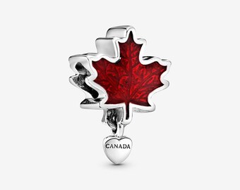 Canada Red Maple Leaf Charm,Pandora Charm Sterling Silver Charm,Best Gift, Charm For Pandora Bracelet, Mother's Day gift