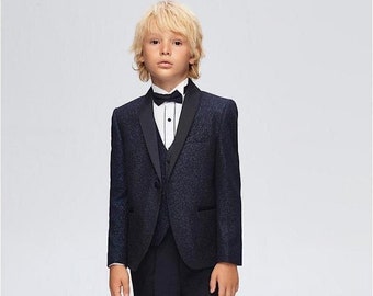 Kids Glitter Suit Blue 6 Piece