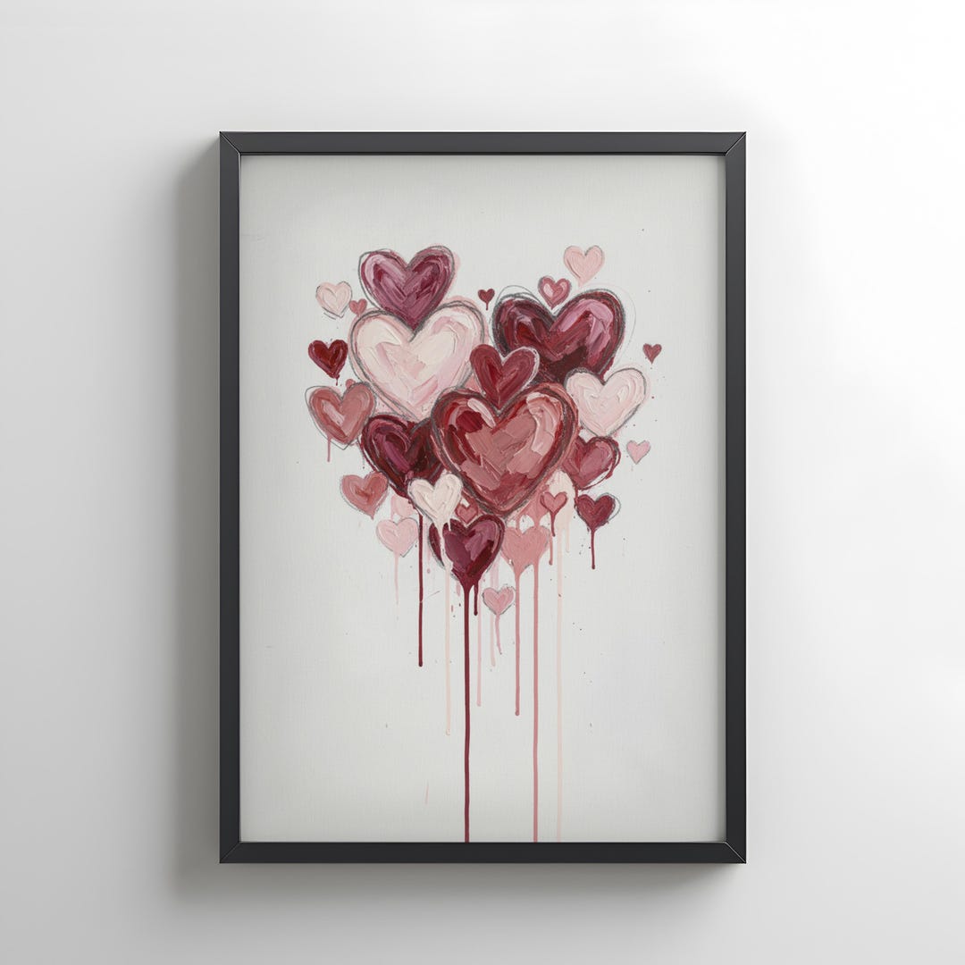 Love Heart Printable Art | Valentine Wall Art | Romantic Love Digital ...