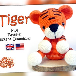 Amigurumi Crochet Tiger PDF-mönster ladda ner