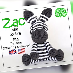 Amigurumi virkat Zebra PDF-mönster