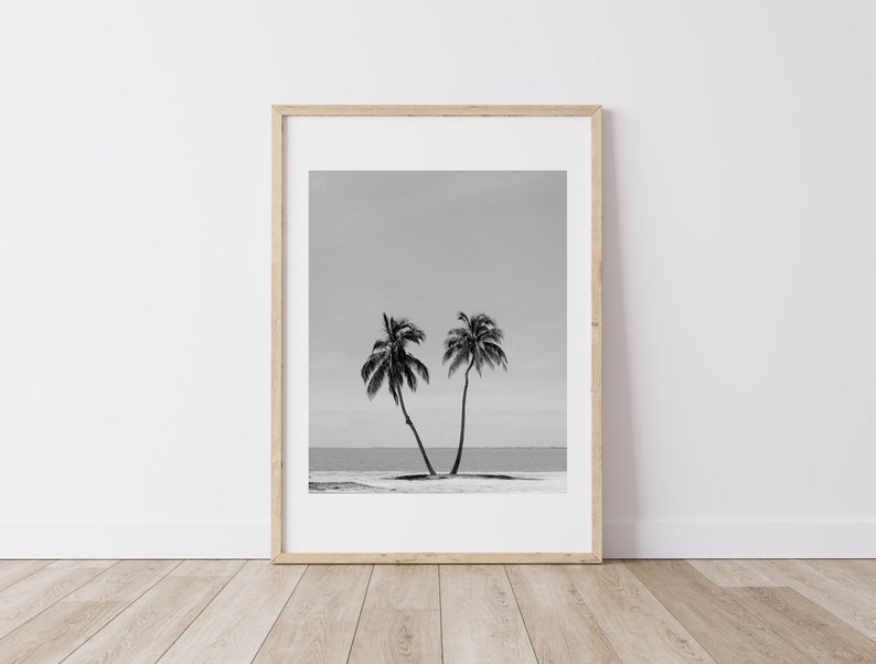 Black & White Palm Tree Print Tropical Home Decor Digital Download