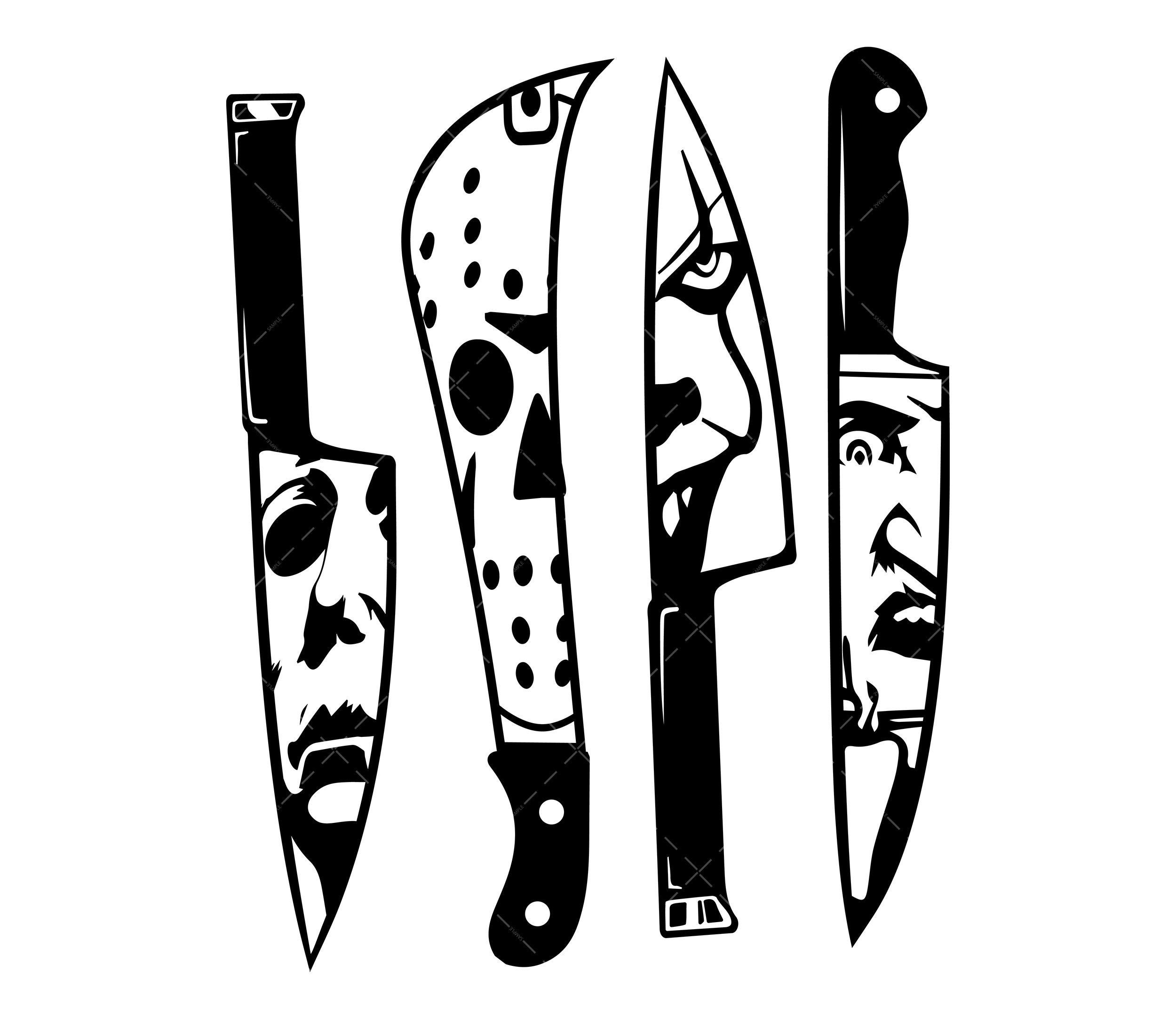 Horrormoviecharactersinknivessvg Etsy