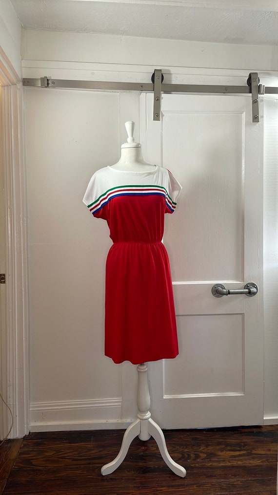 Vintage Mari Lynn fashions striped cinched waist c