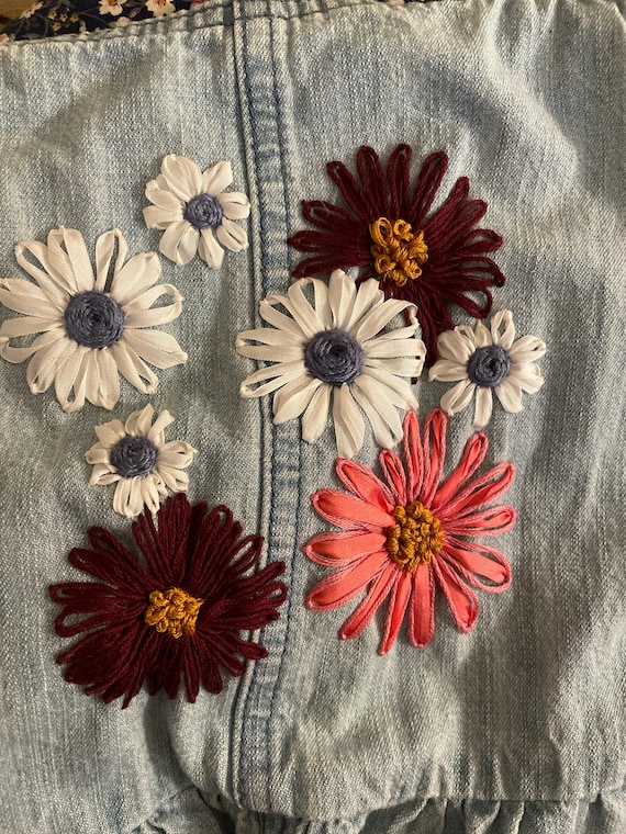 Hand Ribbon Embroidered Overall Dress over All the Wildflowers - Etsy