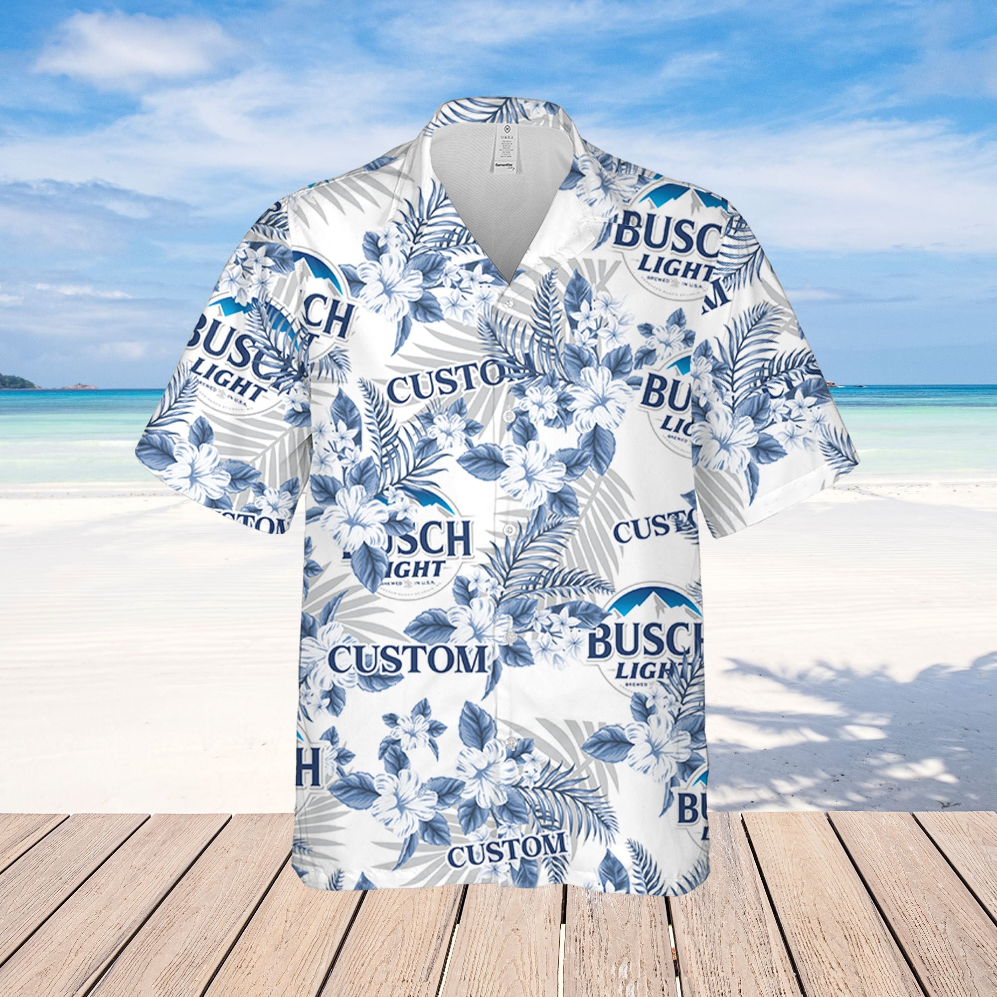 Personalized Light Beer Hawaiian Flowers Pattern Shirt, hawaiian beer Shirt