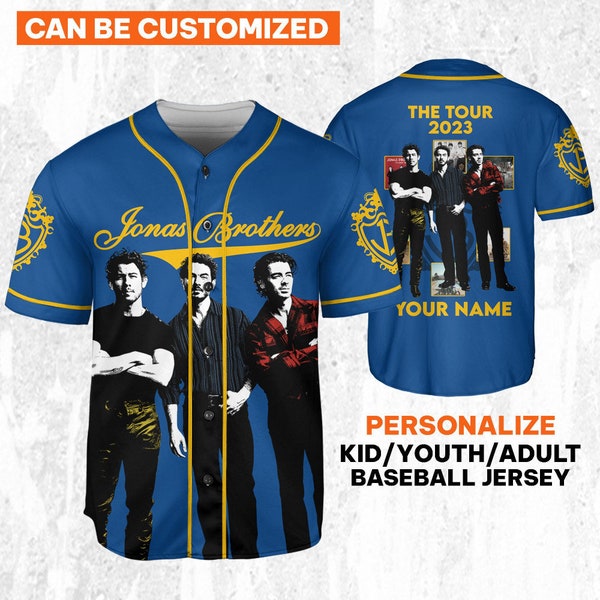 Personalize Retro Jonas Brothers Five Albums One Night The Tour 2023, Custom Baseball Jersey Shirt, Uniform For Baseball Fans Lovers