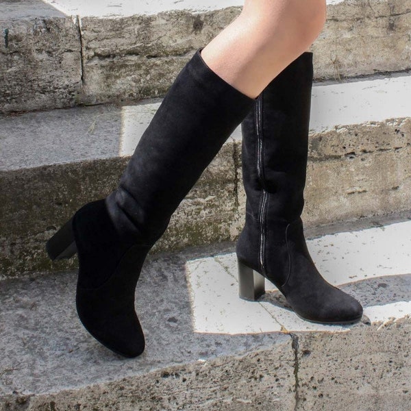 Leather Women Black Suede Boots,Shoes,Booties Flat Shoes, Casual Shoes, Short Boots,Booties,Black Booties,Brown Boots,