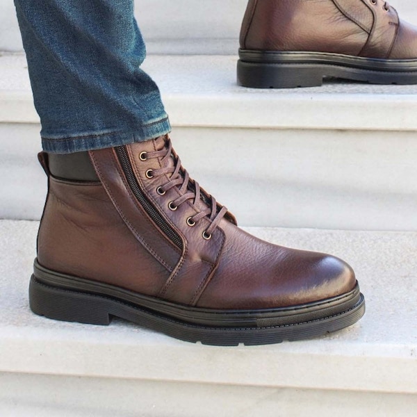 Leather Men Brown Boots Black Shoes Brown Boots Ankle Boots, Casual Shoes,Short Boots,Booties,Black Booties,Brown Boots