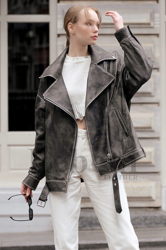 Manteau manche cuir cheap