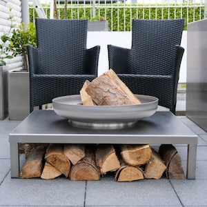 Designer stainless steel fire bowl “Lounge” (German craftsmanship)