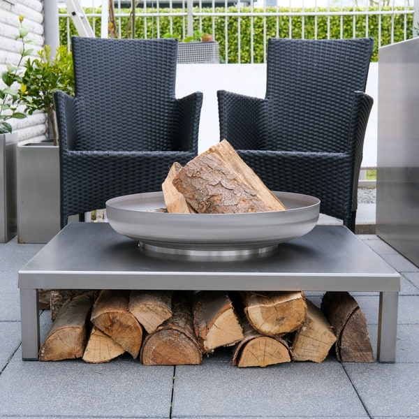 Designer Edelstahl Feuerschale "Lounge" (deutsche Wertarbeit)