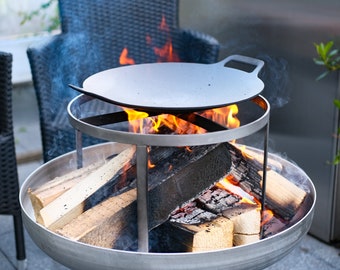 Stainless steel cooking rack for fire bowls