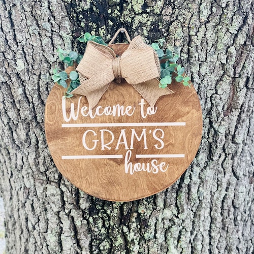 Round Wood Door Hanger Wedding Gift New Home Owner Etsy