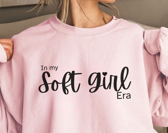 Soft Girl Era Sweatshirt, Retro Feminine Crewneck, Women's Fashion