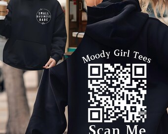 Custom QR Code Business Hoodie | Personalized Logo, Small Business